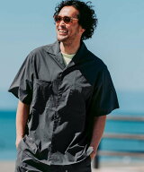 UNITED ARROWS green label relaxing WONDER CLOTH オープンカラー 3ポケット 半袖シャツ -ストレッチ・…