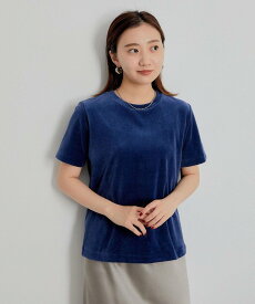 【SALE／50%OFF】UNITED ARROWS green label relaxing ＜CO PROJECT＞ソフトベロア Tシャツ ユナイテッドアローズ アウトレット トップス カットソー・Tシャツ ネイビー ホワイト ブラウン