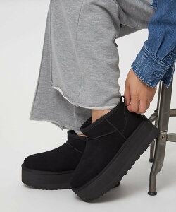 UNITED ARROWS green label relaxing <UGG>クラシック ウルトラ ミニ プラットフォーム / Classic Ultra Mini Platform ユナイテッドアローズ グリーンレーベルリラクシング シューズ・靴 ブーツ グレー ブラ
