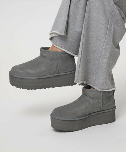 UNITED ARROWS green label relaxing ��UGG���N���V�b�N �E���g�� �~�j �v���b�g�t�H�[�� / Classic Ultra Mini Platform ���i�C�e�b�h�A���[�Y �O���[�����[�x�������N�V���O �V���[�Y�E�C �u�[�c �O���[ �u��