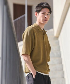 【SALE／50%OFF】UNITED ARROWS green label relaxing BREEZY ペーパー 半袖 ポロシャツ -ハンドウォッシャブル・抗菌・通気性- ユナイテッドアローズ グリーンレーベルリラクシング トップス ポロシャツ イエロー ネイビー グリーン【送料無料】