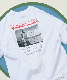 【SALE／51%OFF】FREAK'S STORE DISNEY/ディズニー/ミッキーマウス /モノクロ バックプリント クルーネック Tシャツ/Scene 【限定展開】 フリークスストア トップス カットソー・Tシャツ ブラック ブラウン ホワイト グレー