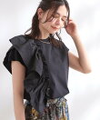 【UVケア/接触冷感】アシメフリルドッキングカットソー《洗濯機OK》