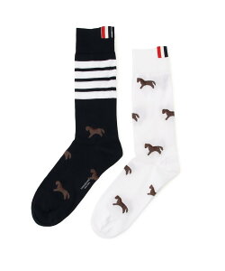 THOM BROWNE LNY HORSE HALF DROP MID CALF SOCKS �g���u���E�� �C���E���b�O�E�F�A �C�� �l�C�r�[�y���������z