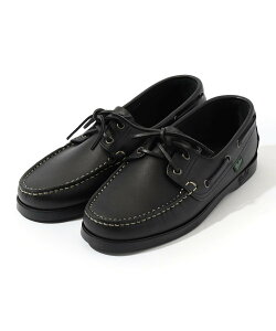 TOMORROWLAND GOODS Paraboot BARTH レザー デッキシューズ トゥモローランド シューズ・靴 モカシン・デッキシューズ ブラック ホワイト【送料無料】