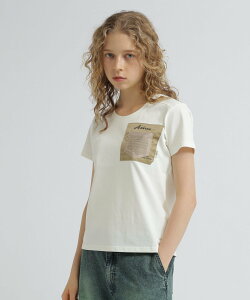 AVIREX sWOMEN'StMILITARY ORGANDY POCKET T-SHIRT/~^[I[KW[|PbgTVc ABbNX gbvX Jbg\[ETVc u[ zCg O[yz