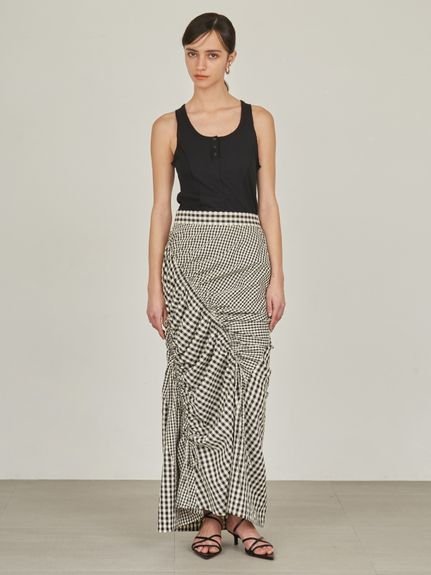 【SALE/70%OFF】styling/ 【セットアップ対応】ギャザー2WAYスカート スタイリング スカート ロング・マキシスカート ホワイト レッド ブラック【送料無料】 - メイン画像 1