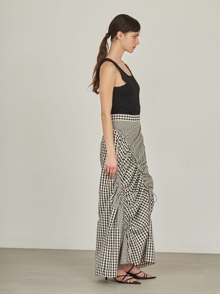 【SALE/70%OFF】styling/ 【セットアップ対応】ギャザー2WAYスカート スタイリング スカート ロング・マキシスカート ホワイト レッド ブラック【送料無料】 - メイン画像 17