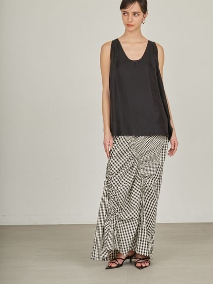 【SALE/70%OFF】styling/ 【セットアップ対応】ギャザー2WAYスカート スタイリング スカート ロング・マキシスカート ホワイト レッド ブラック【送料無料】 - メイン画像 18