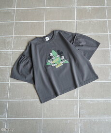 coen 【MICKEY(ミッキー) / 別注】ミッキー&ミニー袖フレアTシャツ コーエン トップス カットソー・Tシャツ ホワイト グレー