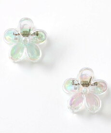 apres les cours リボン・お花クリアヘアクリップ2個セット エフオーオンラインストア ヘアアクセサリー バレッタ・ヘアクリップ・ヘアピン