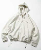 FREAK'S STORE ビッグシルエット スピンドル ダンボール ワンポイントロゴ スウェット ジップアップ パー…