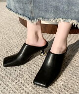 【SALE／10%OFF】c.u.l スクエアートゥー 変形ヒール ミュール パンプス culs176 チュクラ シューズ・靴 …
