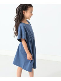 【SALE／40%OFF】BEAMS mini BEAMS mini / 刺繍 スリーブ ワンピース(100~150cm) ビームス アウトレット ワンピース・ドレス ドレス ブルー ホワイト