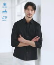 【セットアップ対応】【防シワ・防ピリング・接触冷感】機能性素材テックリネン七分袖シャツ