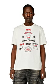 DIESEL メンズ Tシャツ T-JUST-N14 ディーゼル トップス カットソー・Tシャツ ホワイト ブラック【送料無料】