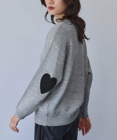 【SALE／16%OFF】ELFRANK ハートエルボーパッチ ニット プルオーバー ガール トップス ニット【送料無料】