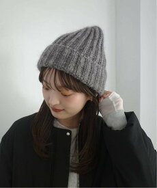 SLOBE IENA 《WEB限定カラー/追加》Fratelli Talli MOHAIR KNIT CAP 3874 MOHAIR MIX スローブ イエナ 帽子 ニット帽・ビーニー グレー ブラウン【送料無料】