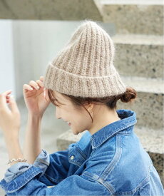 SLOBE IENA 《WEB限定カラー/追加》Fratelli Talli MOHAIR KNIT CAP 3874 MOHAIR MIX スローブ イエナ 帽子 ニット帽・ビーニー グレー ブラウン【送料無料】