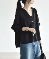 quaranciel 《追加予約》＜手洗い可能＞カットジョーゼット Vネック ワイド カーディガン シップス トッ…
