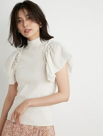 SNIDEL シアーギャザースリーブニットプルオーバー スナイデル ニット ニットその他 ホワイト ブラック ベージュ ピンク【送料無料】