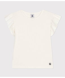 PETIT BATEAU コットン半袖Tシャツ プチバトー トップス カットソー・Tシャツ ホワイト ネイビー【送料無料】