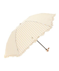 【SALE／41%OFF】POLO RALPH LAUREN POLO RALPH LAUREN (ポロ ラルフローレン) 雨傘 折りたたみ傘 レディース ストライプ フリル ツイル先染め グラスファイバー ムーンバット ファッション雑貨 折りたたみ傘 ネイビー ベージュ グリーン【送料無料】