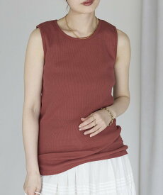 【SALE／47%OFF】mitis mitis/(W)リブタンクトップ リラクロ トップス ノースリーブ・タンクトップ オレンジ ホワイト ブルー ブラック グレー