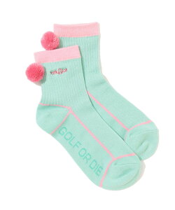 MARK & LONA Quadra Pom Pom Crew Socks �b WOMEN �}�[�N�A���h���i �C���E���b�O�E�F�A �C�� �O���[�� �I�����W �u���b�N