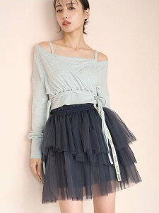 �ySALE�^40%OFF�zSNIDEL �yChacott�zSustainable�J�V���N�[���v���I�[�o�[ �X�i�C�f�� �g�b�v�X �j�b�g �s���N �O���[�y���������z