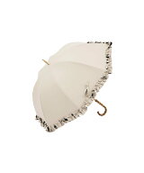 untule 【完全遮光100%】 長傘 M(55cm)/フリル アントゥーレ ファッション雑貨 傘・長傘 ブラック ベージ…