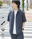 【SALE／30%OFF】coen 【爽多(R)】リラックス半袖シャツ ーストレッチ,吸水速乾,通気性,洗濯機洗い可ー コーエン トップス シャツ・ブラウス ネイビー ブラウン ブラック