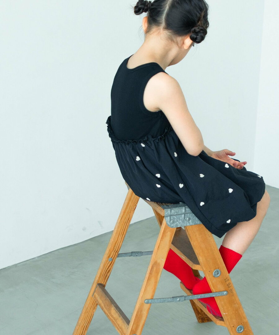【SALE/30%OFF】LOWRYS FARM ドッキングノースリーブワンピース ローリーズファーム ワンピース・ドレス チュニック ブラック ホワイト - メイン画像 13