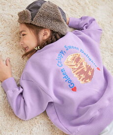 【SALE／56%OFF】devirock デビラボ*【スイーツ】 裏起毛 BIGシルエット プリントトレーナー トップス 25AW デビロック トップス スウェット・トレーナー ブルー ピンク