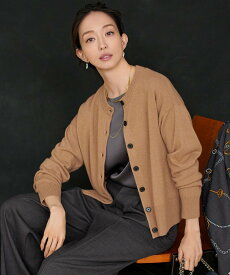 23区 【見上愛さん着用/洗える】ピュアカシミヤ クルーネック カーディガン ニジュウサンク トップス カーディガン ベージュ ブルー オレンジ ブラウン イエロー【送料無料】