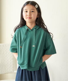 ikka 【親子コーデ】ミニワッフルスピンドルパーカー(120~160cm) イッカ トップス カットソー・Tシャツ グリーン
