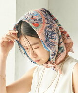 SHIPS WOMEN BINDU: スカーフ 64*64 シップス ファッション雑貨 スカーフ・バンダナ ブラウン ピンク