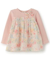 【SALE／50%OFF】SENSE OF WONDER 花柄ドッキング長袖チュニック ナルミヤオンライン ワンピース・ドレス…