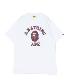 A BATHING APE COLOR CAMO CRAZY COLLEGE TEE ア ベイシング エイプ トップス カットソー・Tシャツ ブラック ホワイト【送料無料】