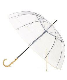 UNTITLED 【長傘】because クリアアンブレラ アンタイトル ファッション雑貨 傘・長傘 ホワイト ブラウン