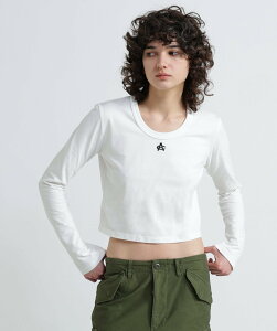 AVIREX sWOMAN/cXtSHORT EMBROIDERY LOGO T-SHIRT ABbNX gbvX Jbg\[ETVc ubN zCgyz