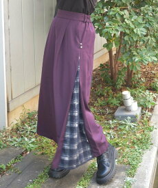 【SALE／20%OFF】axes femme チェック*レース切替パンツ アクシーズファム パンツ その他のパンツ ブラウン ワインレッド