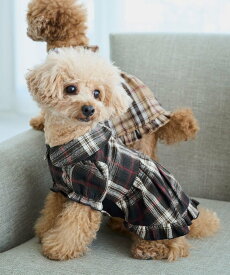 ROPE' PICNIC PASSAGE 【DOG】襟付きチェックワンピース ロペピクニック ペット用品 ペットウェア・ペット服 ベージュ ネイビー【送料無料】