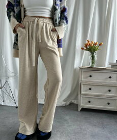 【SALE／20%OFF】aimoha - select - aimoha -select-/ストレートドローストリングカジュアルパンツ アイモハ パンツ ジャージ・スウェットパンツ ベージュ ホワイト ブラック