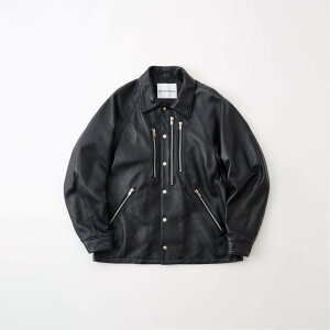 White Mountaineering WM×Schott LEATHER COACH JACKET �z���C�g�}�E���e�j�A�����O �W���P�b�g�E�A�E�^�[ ���C�_�[�X�W���P�b�g �u���b�N�y���������z