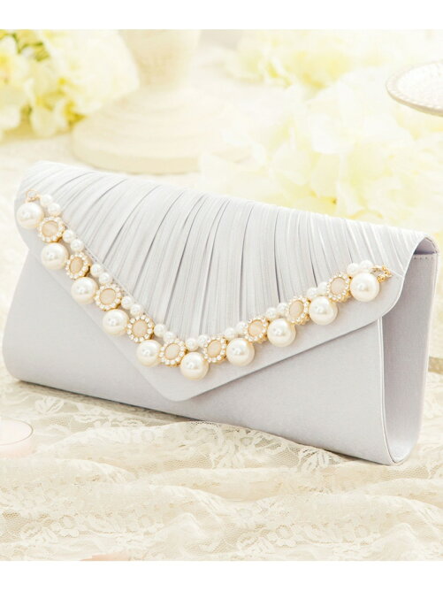 Dress Star 結婚式 お呼ばれ対応パーティーバッグ プリーツパールビジューレター型クラッチバッグ Rakuten Fashion 楽天ファッション 旧楽天ブランドアベニュー Bs4744
