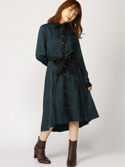 Axes Femme W バイカラー襟シャツワンピース Rakuten Fashion 楽天ファッション 旧楽天ブランドアベニュー Ca2744