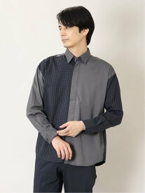 【SALE／33%OFF】TAKA-Q コットンツイル レギュラーカラー 長袖オーバーシャツ タカキュー トップス シャツ・ブラウス グレー ブルー