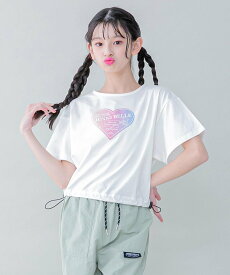 JENNI belle 【WEB限定】すそスピンドルショート丈Tシャツ ジェニィオンラインショップ トップス カットソー・Tシャツ ホワイト ブルー グリーン