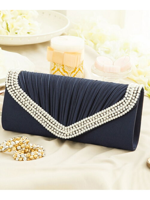 Dress Star 結婚式 お呼ばれに使えるパーティーバッグ プリーツラインパール ストーンパーティークラッチバッグ Rakuten Fashion 楽天ファッション 旧楽天ブランドアベニュー Bs4745